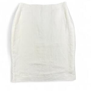 Ralph Lauren Collection Purple Label Linen Pencil Skirt 10 Vintage Cream Classic